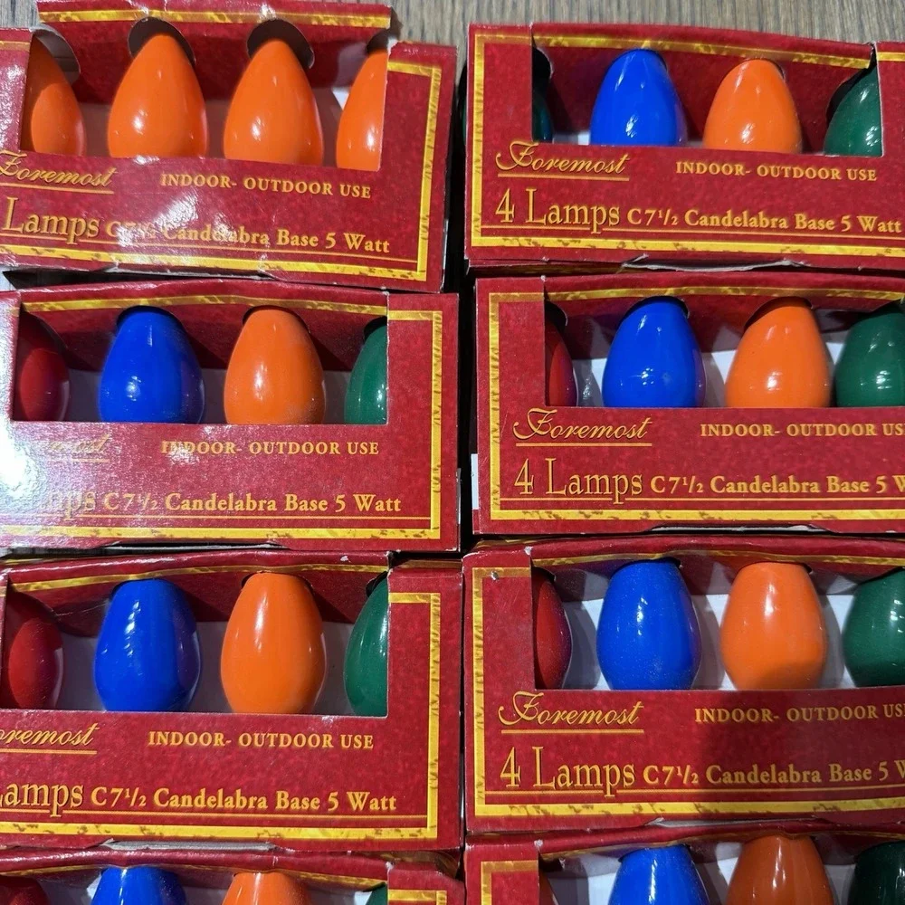 8- Packs Foremost indoor-outdoor 4 lamps C7 1/2 candelabra base 5 watt 32 Bulbs